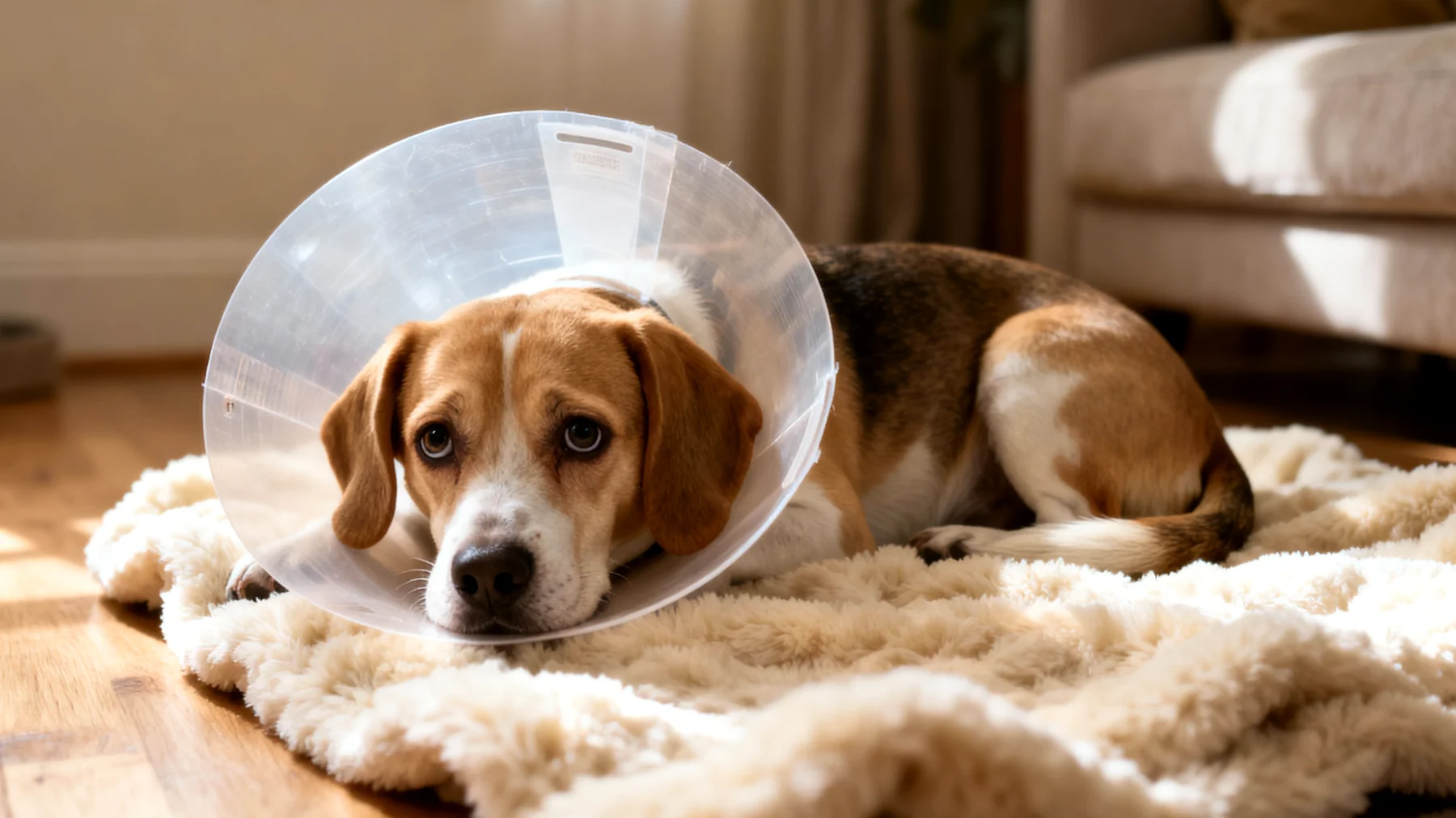 Hunde zeigen nach einer Kastration häufig erhöhten Stress und Unruhe durch Schmerzen, die eingeschränkte Bewegungsfreiheit, das Tragen eines Halskragens und die veränderte Umgebung, was eine gezielte Entspannungsunterstützung und Stressreduktion während der Genesungsphase erforderlich macht."