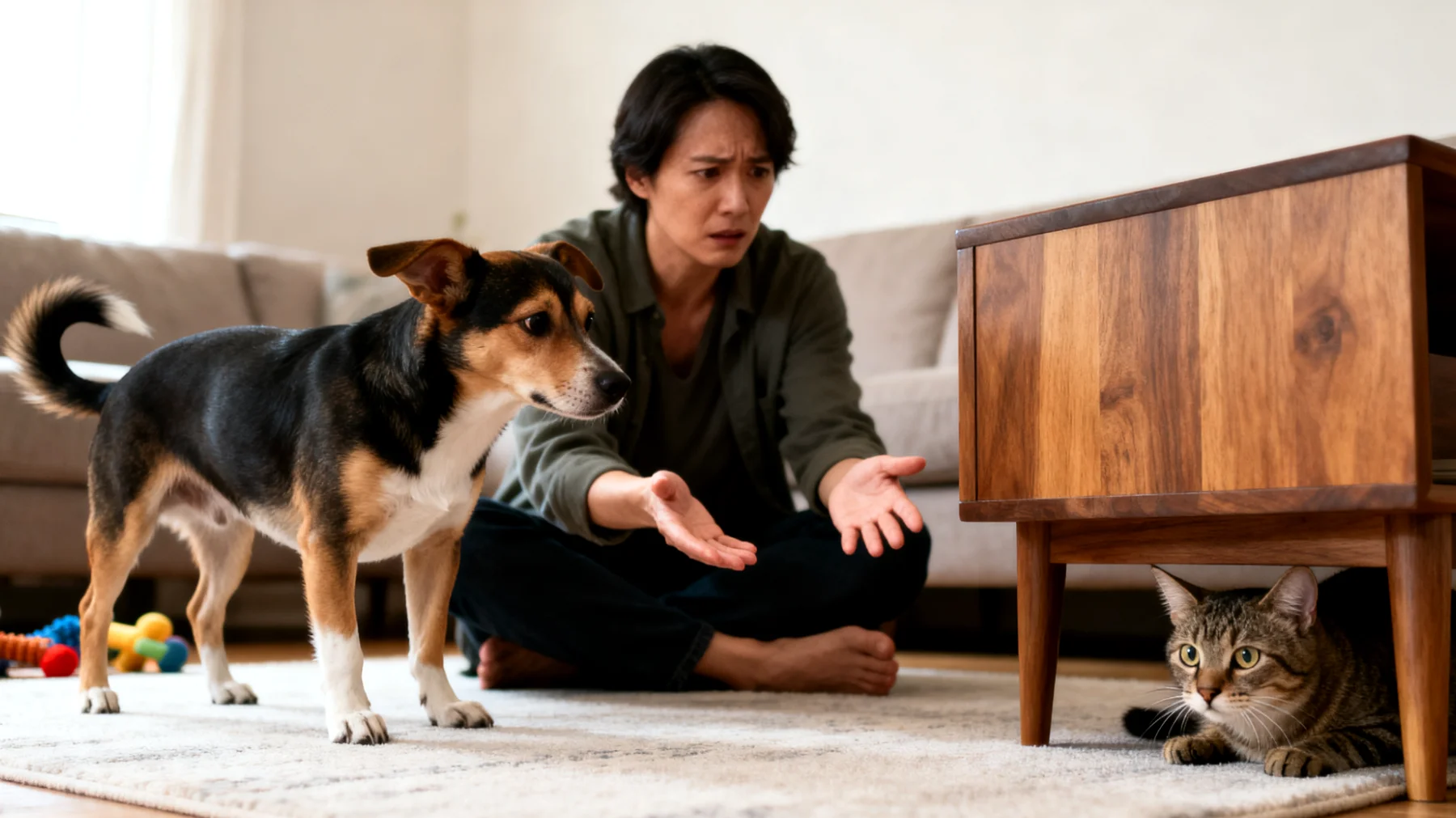 Hunde zeigen beim Zusammenleben mit anderen Tieren oft unerwünschtes Verhalten wie Jagdinstinkt, Territorialverhalten oder mangelnde soziale Kompetenz, was das friedliche Zusammenleben erschwert und gezielte Trainingsübungen zur Verbesserung der Interaktion erforderlich macht"