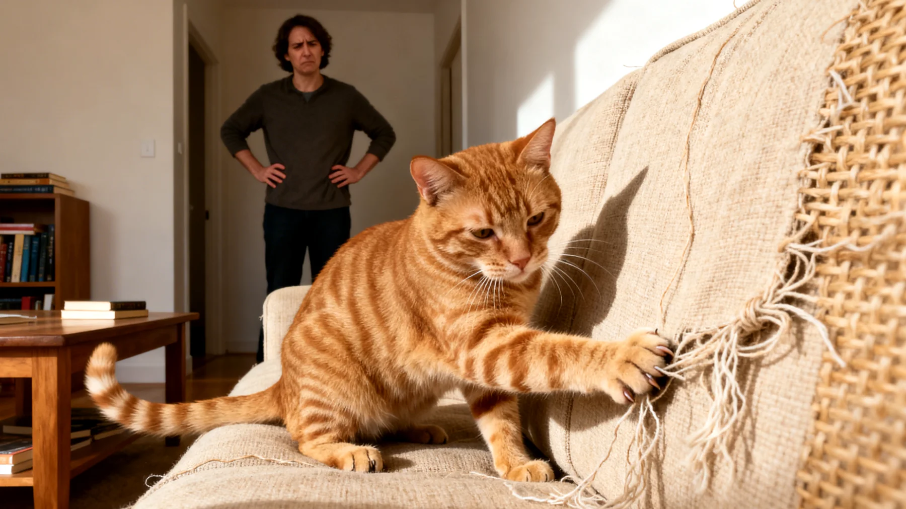 Katzen in der Wohnung zeigen oft unerwünschte Verhaltensweisen wie Kratzen an Möbeln, Springen auf Arbeitsflächen oder nächtliche Hyperaktivität, die durch mangelnde Trainingsmöglichkeiten und fehlende Verhaltensübungen in begrenzten Innenräumen entstehen"