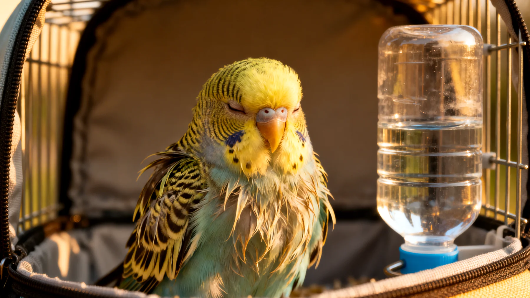 Wellensittiche leiden während einer Reise häufig unter Stress und Dehydrierung, da der Transport in ungewohnter Umgebung mit Temperaturschwankungen, Lärm und eingeschränkter Bewegungsfreiheit verbunden ist, was zu gesundheitlichen Problemen wie Atemnot, Appetitlosigkeit und geschwächtem Immunsystem führen kann"